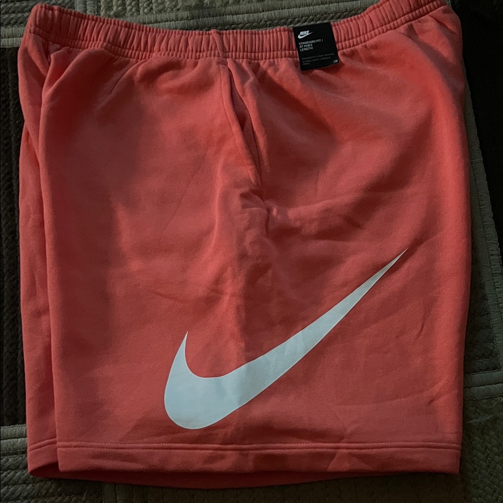 Nike Salmon Shorts with White Swoosh